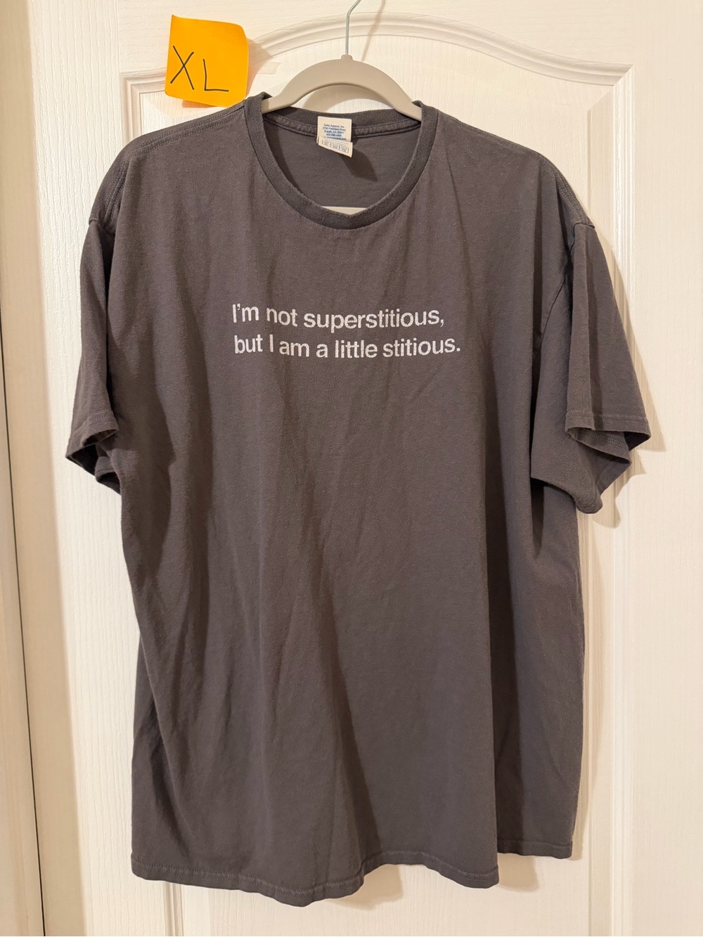 Classic Gray Graphic Tee - I'm Not Superstitious
